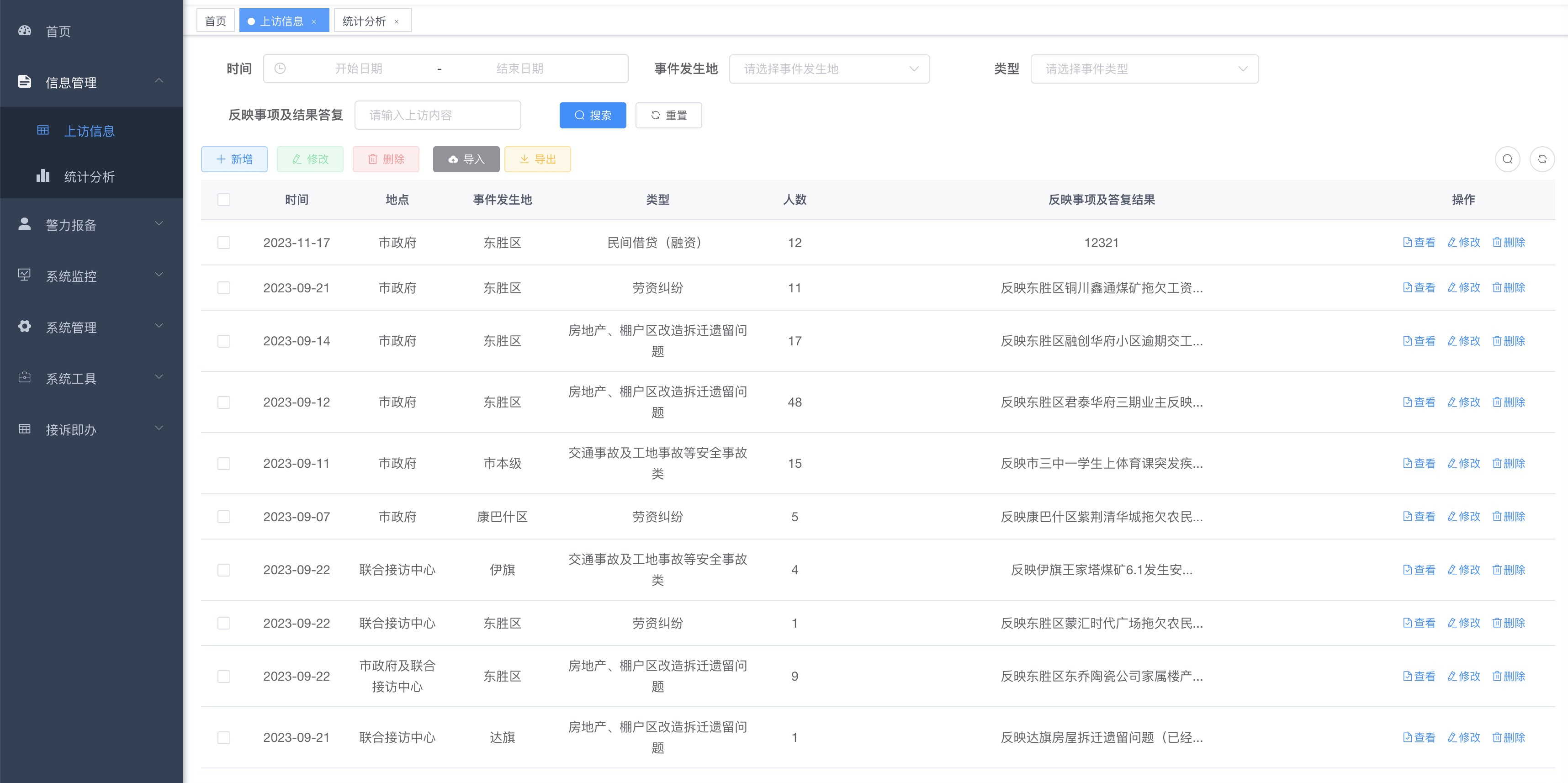 上访信息