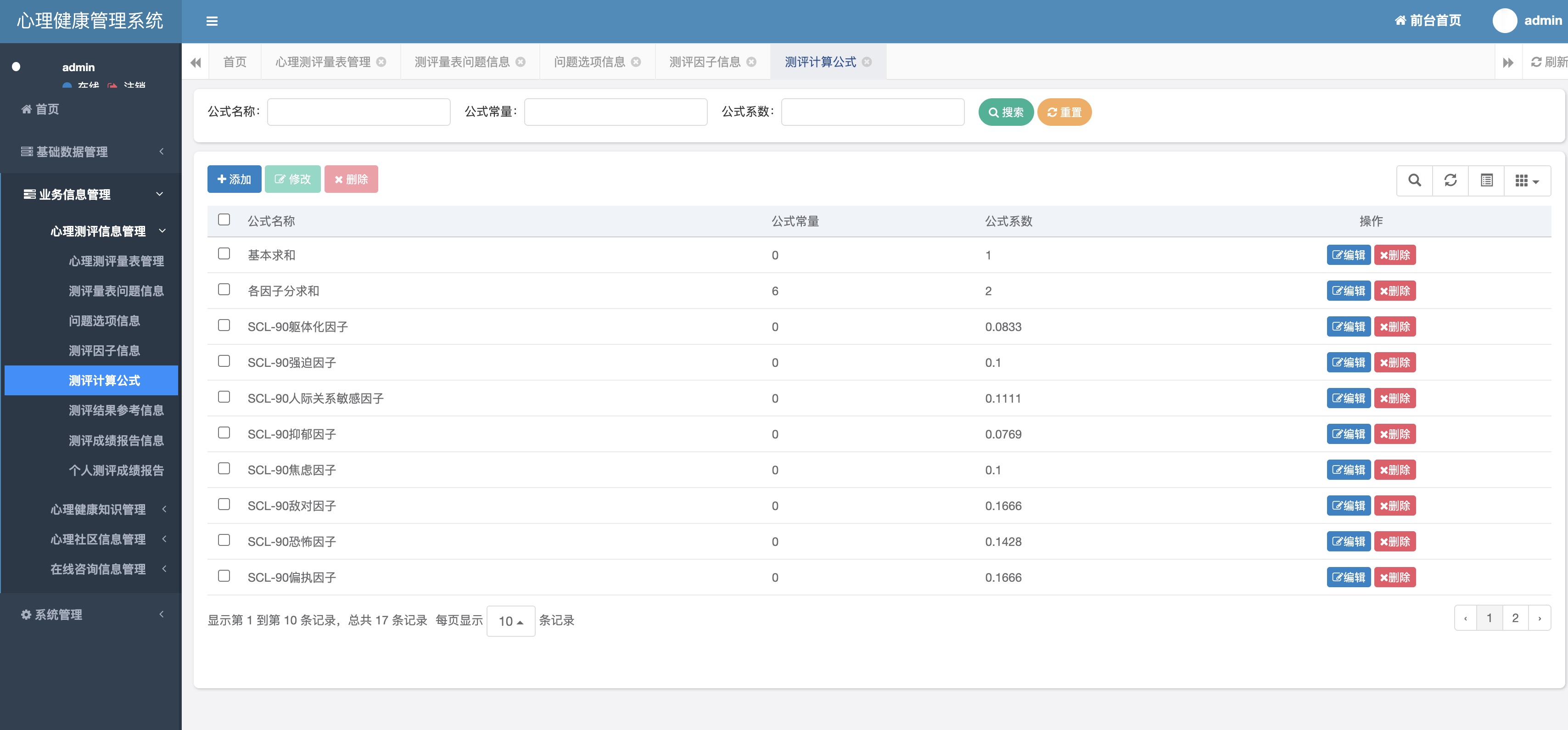 测评计算公式