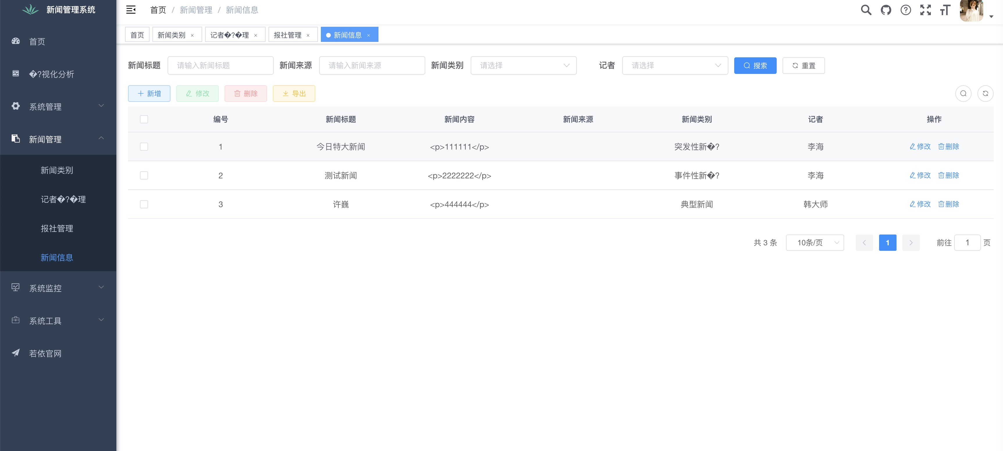 新闻信息