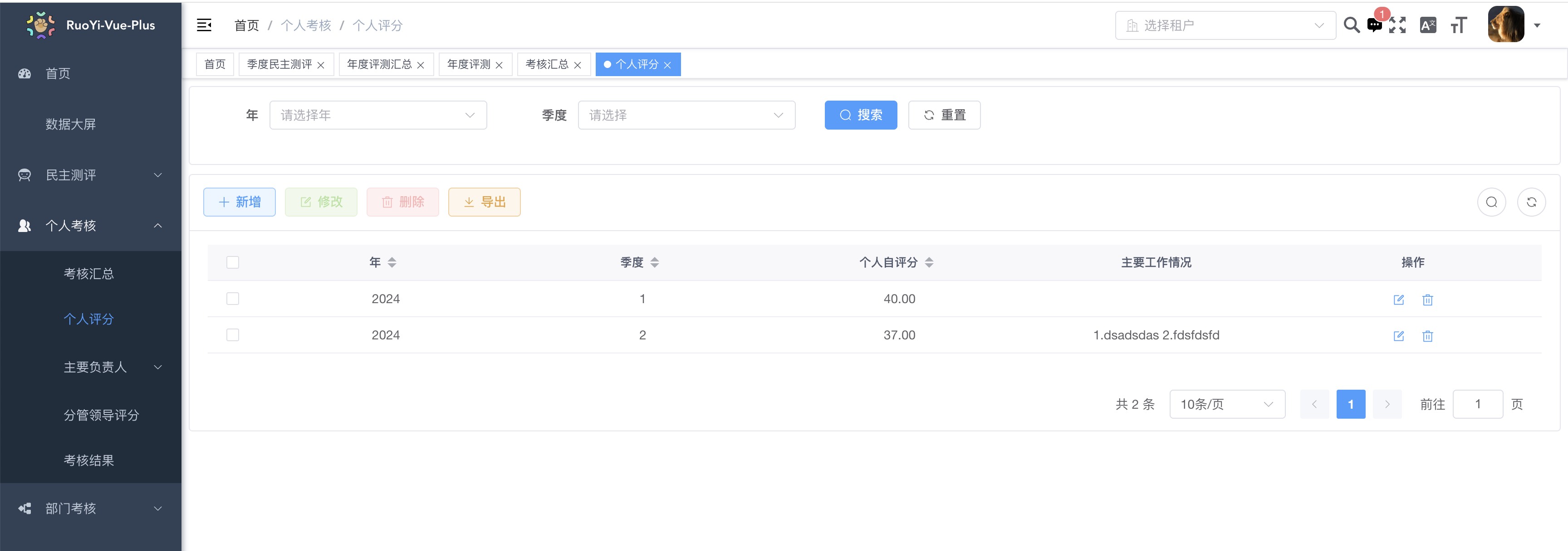 个人评分