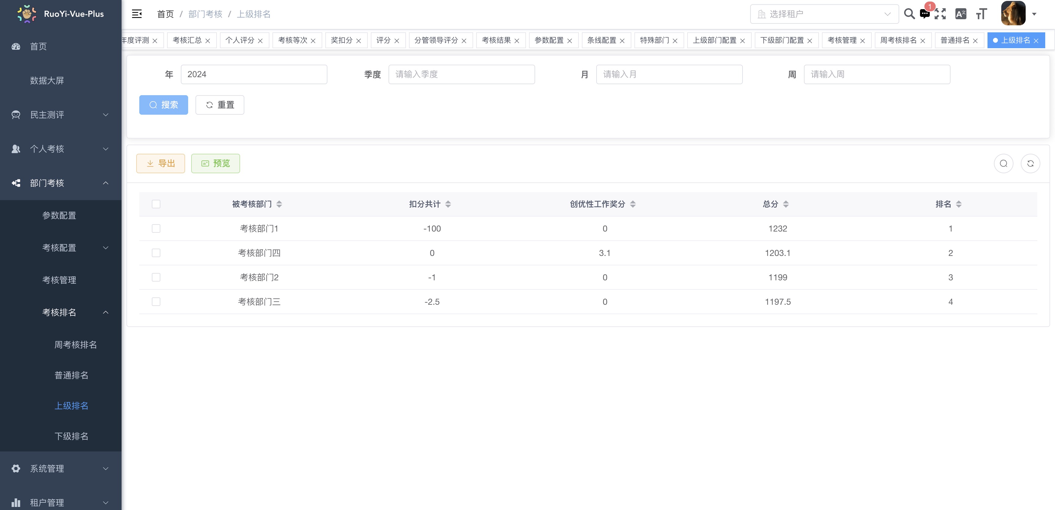 上级排名