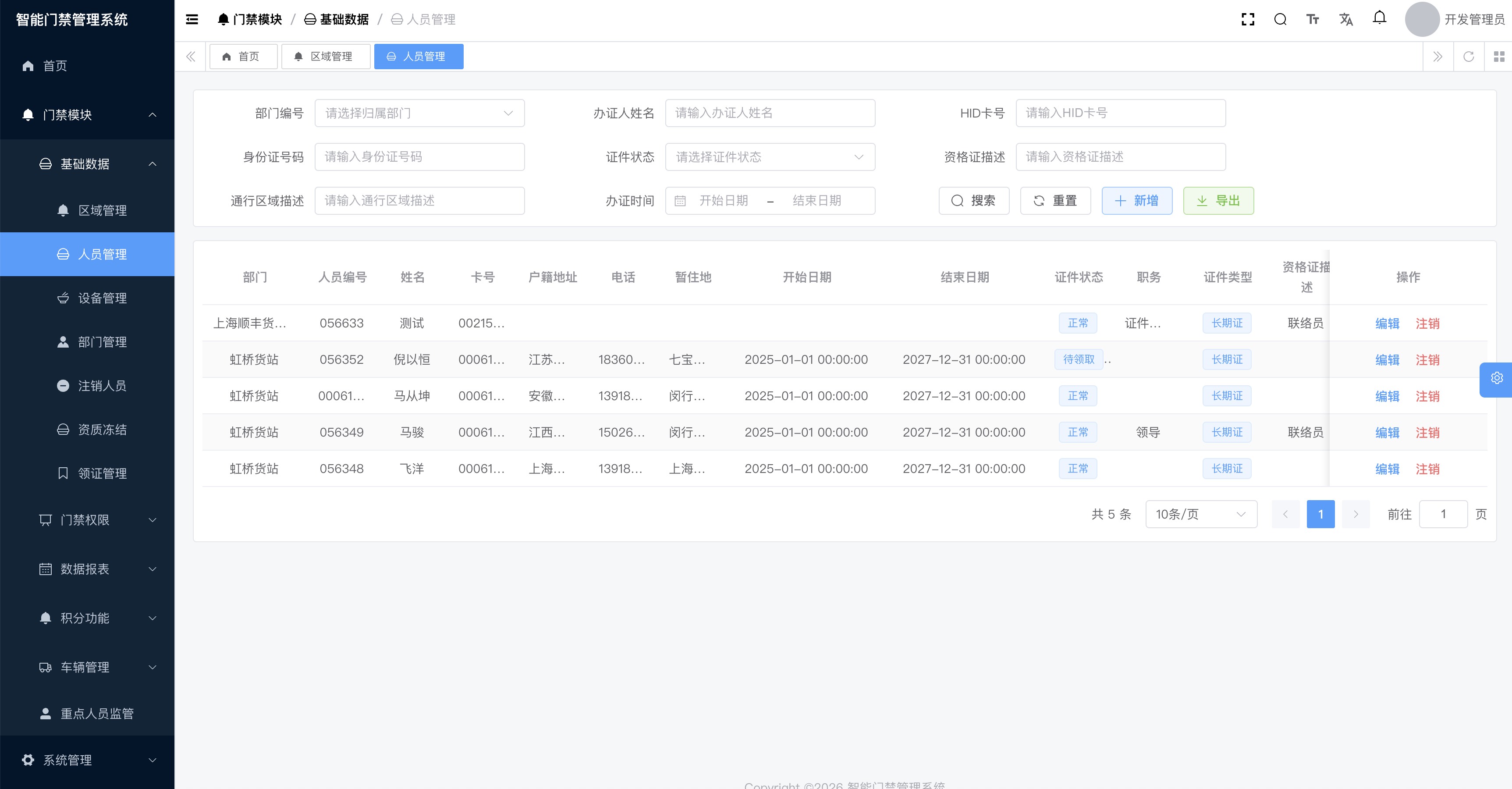 人员管理