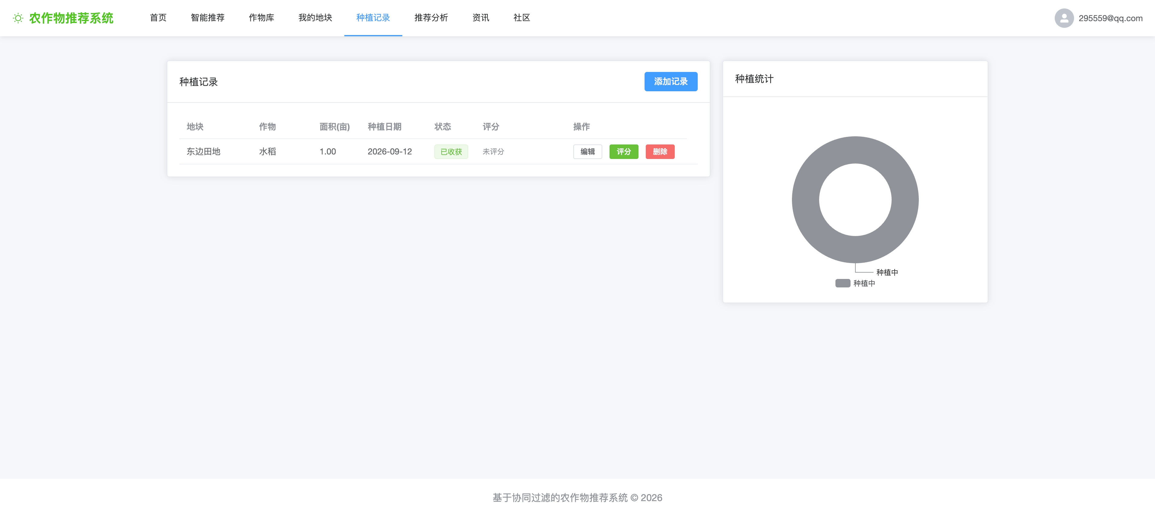 农户种植记录页面