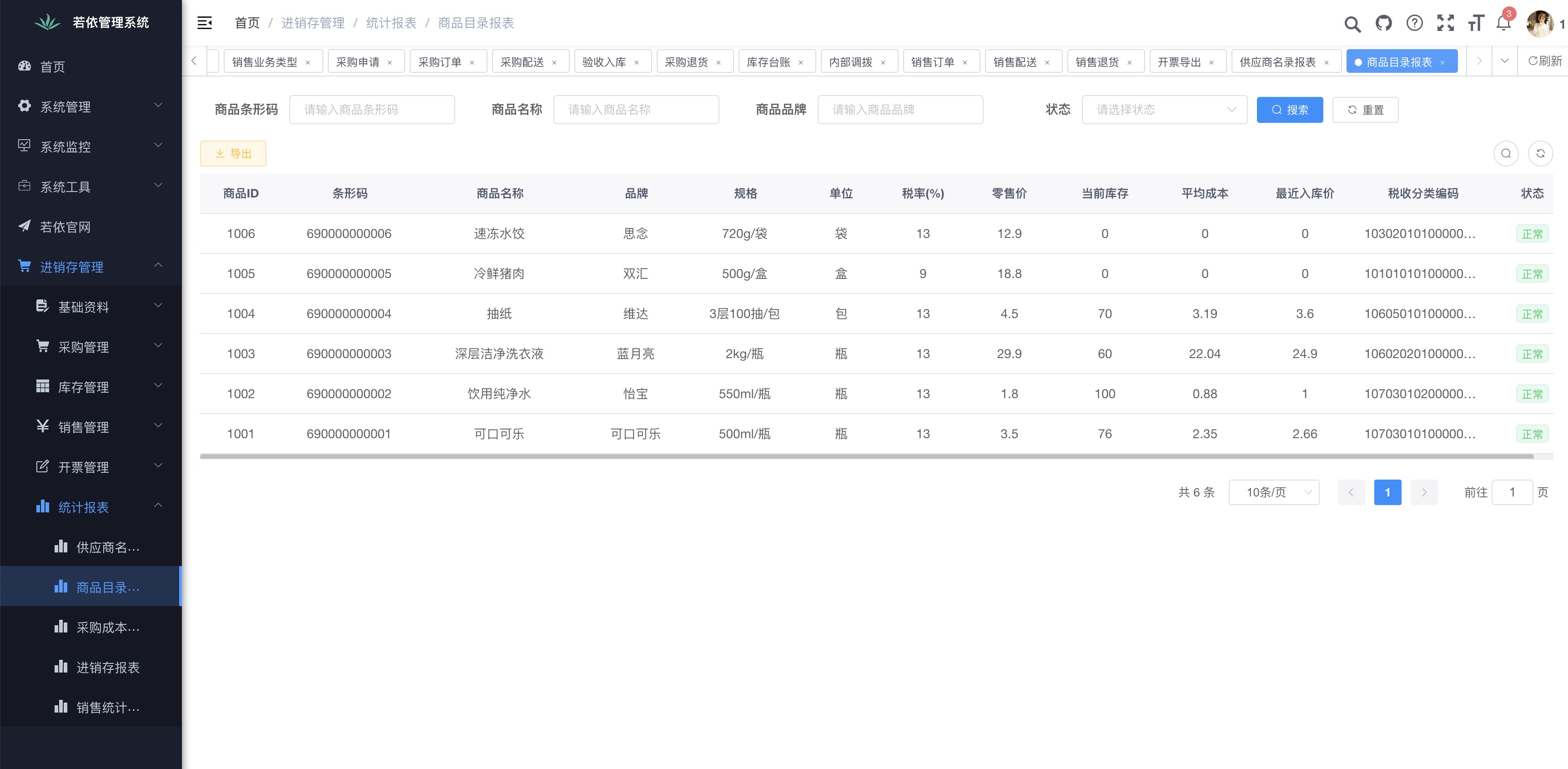 商品目录